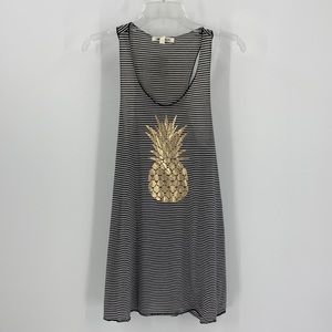 Miken Juniors Black Stripe Pineapple Swim Cover Up Juniors Small